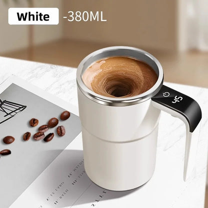 380ML Electric Coffee Self Mixing Mug IP67 Waterproof Coffee Stirring Mug USB Charging Digital Display Automatic Magnetic Cup